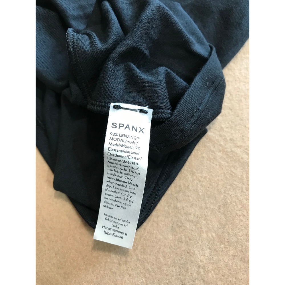 SPANX Black Turtleneck Top L NWT Modal Stretch Quiet Luxury Minimalist - Picture 7 of 9